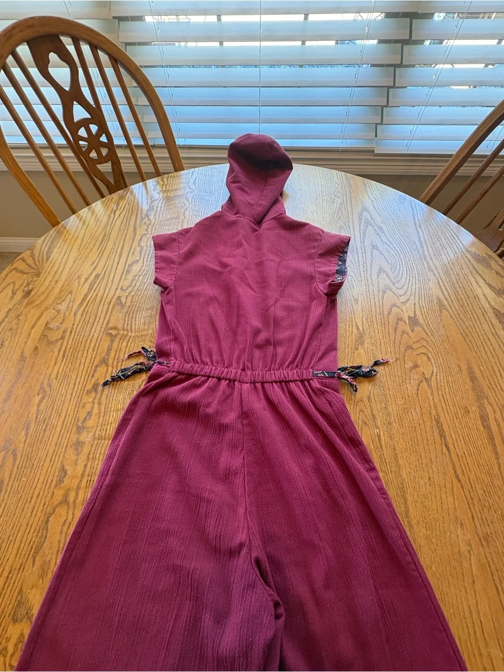 Cal Togs Vintage 70’s Wide Leg Hooded Jumpsuit Size 7 Charlie’s Angels Maroon